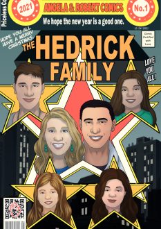 Fake Comic Cover with Family Portraits
